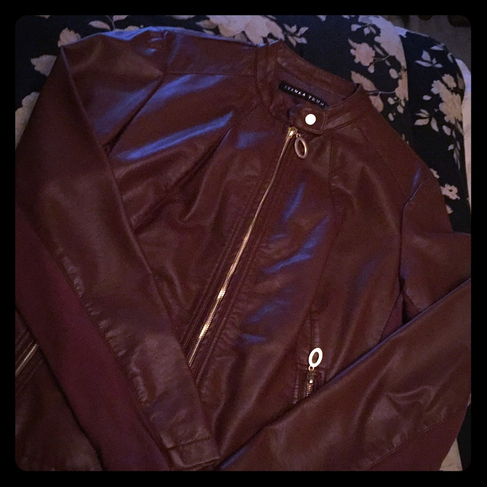 Ivanka Trump Brown Faux Leather Jacket